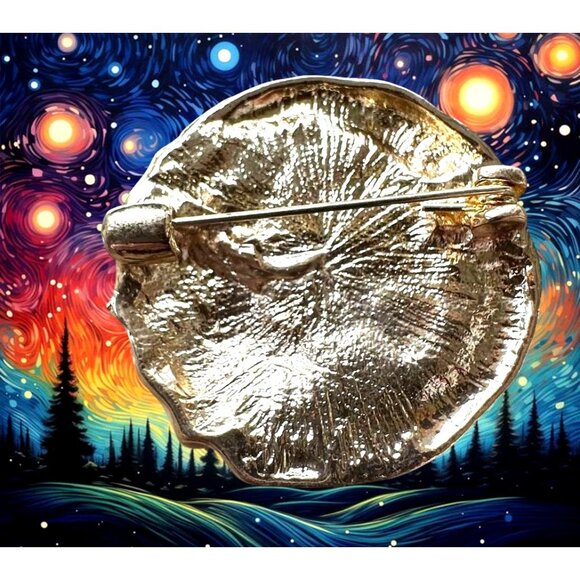 Celestial Moon Sun Brooch Pin New Gold Navy Yours is the Light We All Sh… - Picture 12 of 12